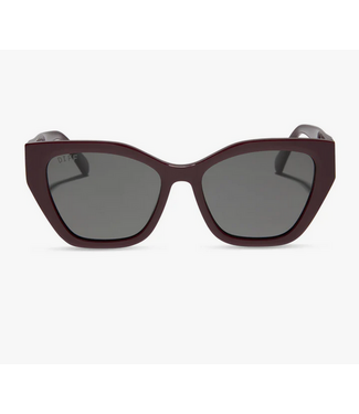 Diff Eyewear Evie Sunglasses Dark Cherry / Grey Polarizesd