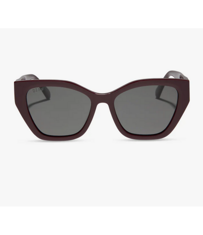 Diff Eyewear Evie Sunglasses Dark Cherry / Grey Polarizesd