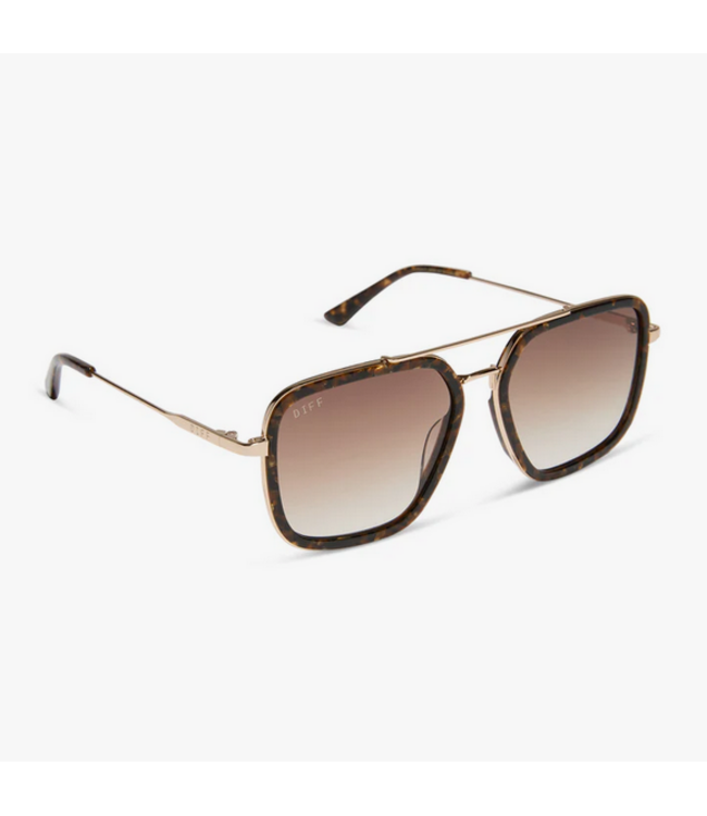 Diff Eyewear Jordan Sunglasses Glitter Tortoise Brown Gradient
