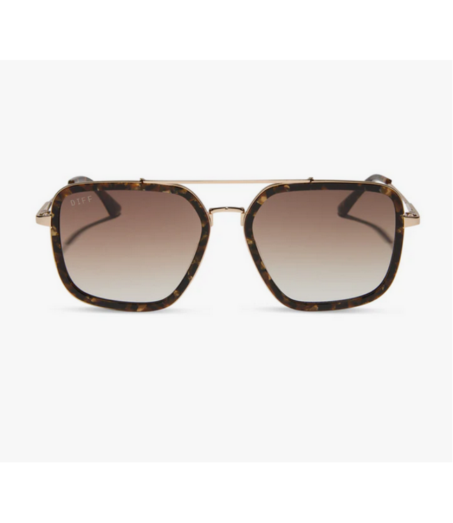 Diff Eyewear Jordan Sunglasses Glitter Tortoise Brown Gradient