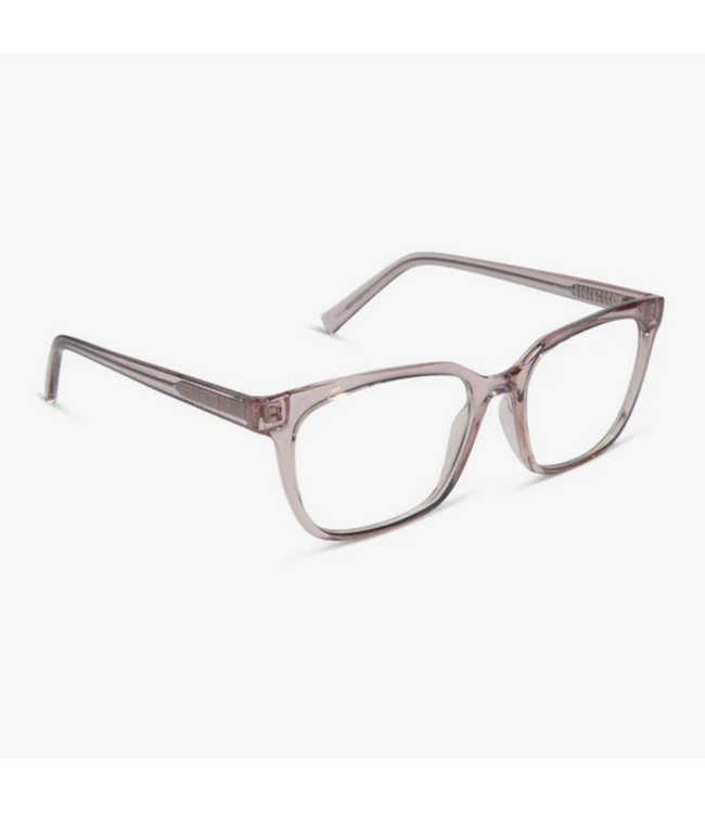 Diff Eyewear Alex Lt Pink Crystal + Blue Light Reader Glasses 1.50