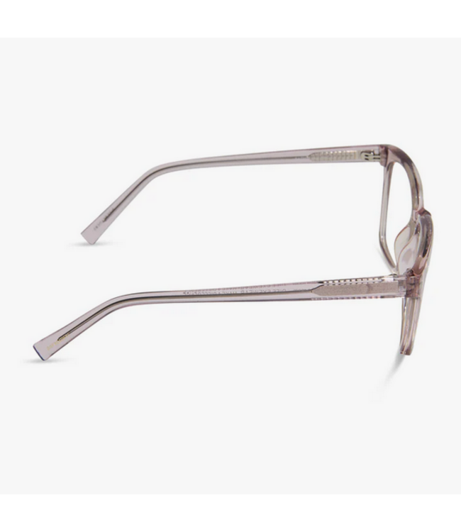 Diff Eyewear Alex Lt Pink Crystal + Blue Light Reader Glasses 1.25