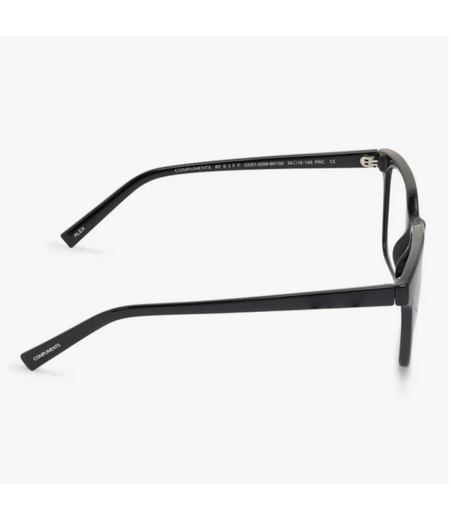 Diff Eyewear Alex Black + Blue Reader Glasses 1.50