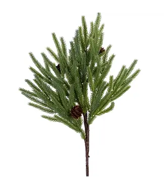 20" Green Cypress Sprig with Cone