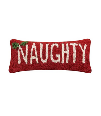 Naughty Wool Hook Pillow 12 x 5
