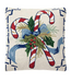 Chinoiserie Candy Cane Wool Hook Pillow 18 x 18