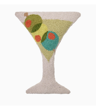 Martini Glass Shaped Wool Hook Pillow