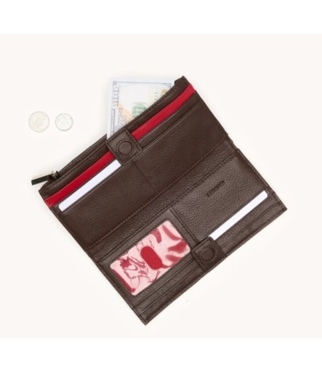 Hammitt 110 North Wallet Espresso Pebble/Silver