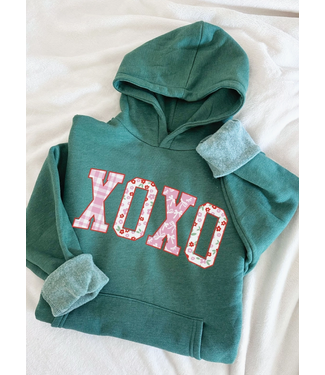 XOXO Hoodie Sweatshirt Heather Forest