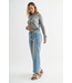 Just Black Denim The Classic Wide Leg Crop Jean Med Wash