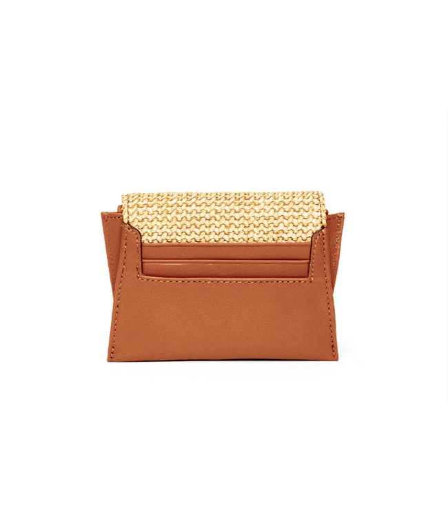 Hammitt Allen Wallet Cocoa Raffia/Gold