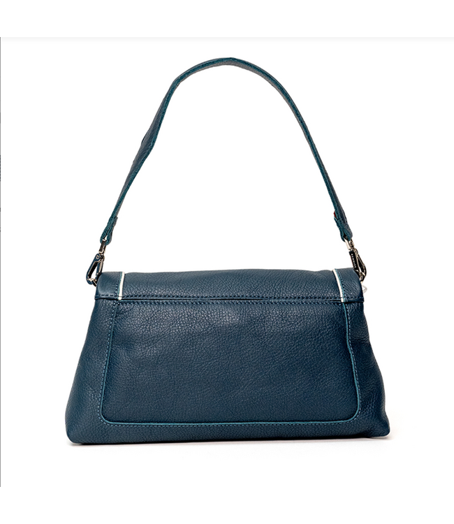 Hammitt Beverly Handbag Med- Nautical Navy Silver