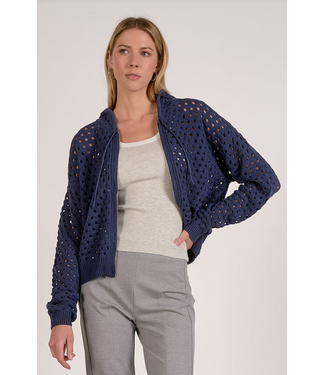 Elan Full Zip Cardigan Sweater Navy