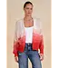 Elan Sweater Cardigan Loose Knit Red Ombre
