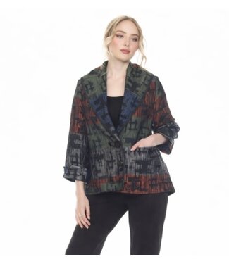 Button Front Rust Blue Green Jacket