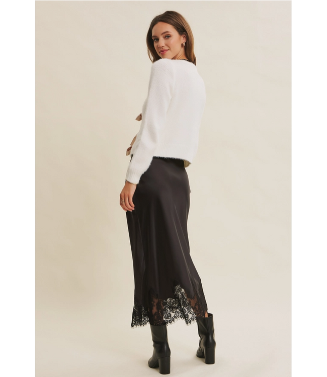 in february A Touch of Sparkle Fuzzy Cardigan Coconut Cream