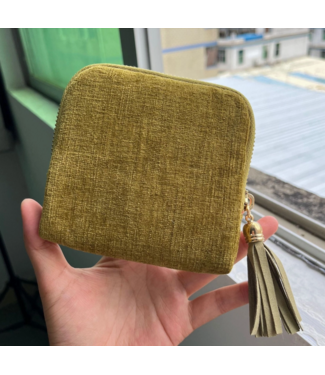 Fringe Zipper Jewelry Organizer Green