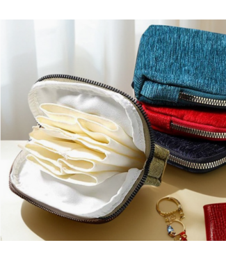 Fringe Zipper Jewelry Organizer Blue