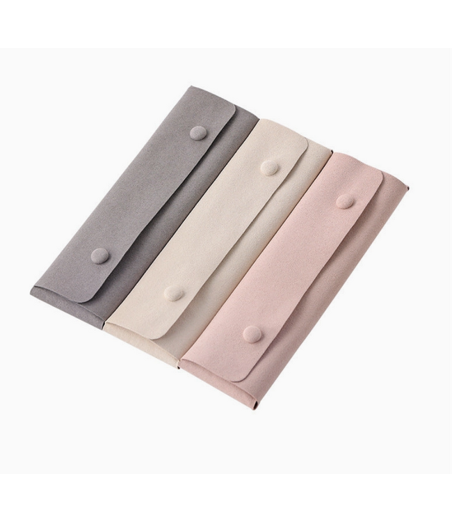 Velvet Jewelry Pouch Organizer Gray