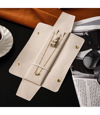 Velvet Jewelry Pouch Organizer White