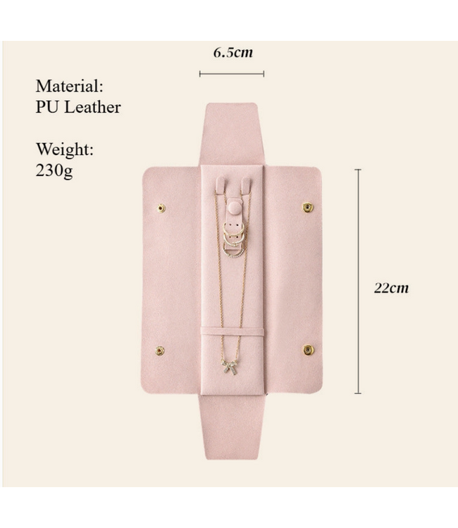 Velvet Jewelry Pouch Organizer Pink