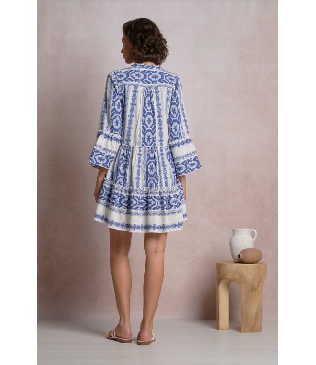 Elan A Line Dress Natural Blue