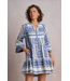 Elan A Line Dress Natural Blue