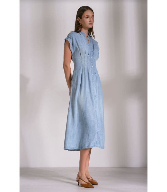 Elan Cap Sleeve Midi Dress Blue