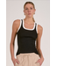Elan Contrast Trim Tank Black/White