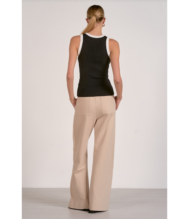 Elan Contrast Trim Tank Black/White