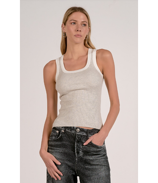 Elan Contrast Trim Tank Grey/White