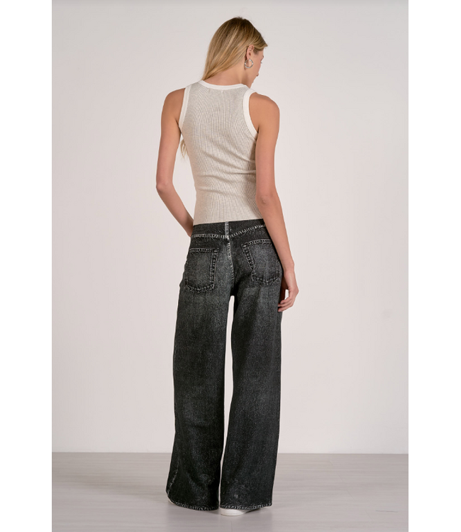 Elan Contrast Trim Tank Grey/White