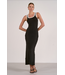 Elan Contrast Trim Maxi Dress Black/White