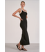Elan Contrast Trim Maxi Dress Black/White