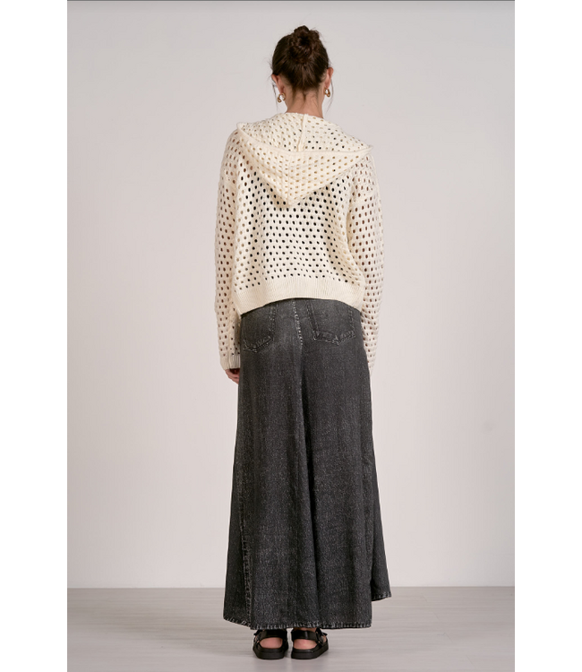 Elan Full Zip Cardigan Sweater Off White