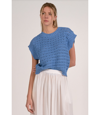 Elan Open Knit Sweater Blue