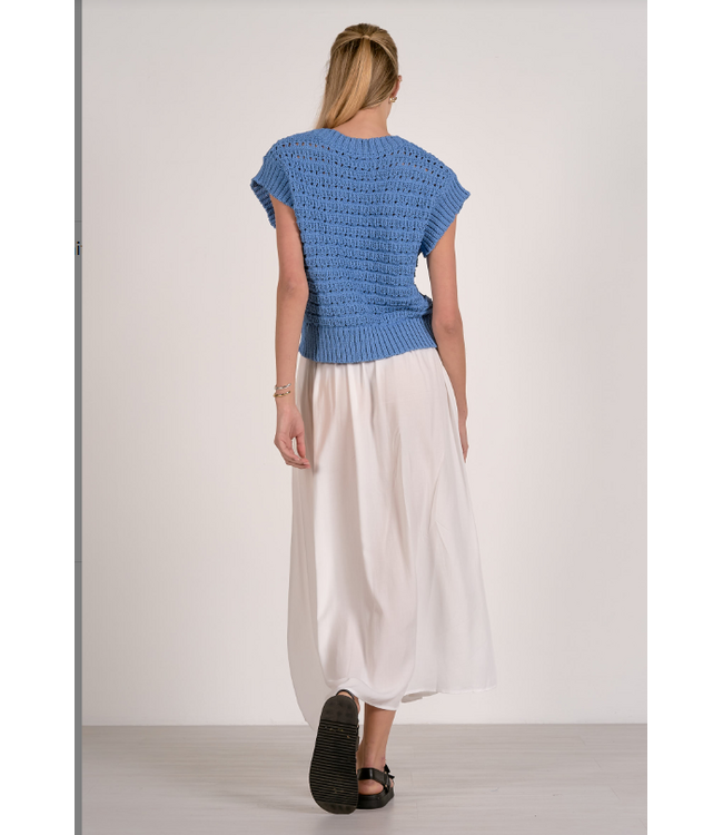 Elan Open Knit Sweater Blue