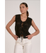 Elan Tie Front Sweater Vest Black