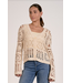 Elan Open Knit Cardigan Sweater Natural