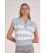 Elan Sleeveless Collar Sweater Blue Stripe