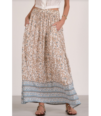 Elan Drawstring Maxi Skirt Blue Whimsy