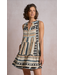 Elan A Line Sleeveless Dress Neutral Aztec