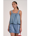 Elan Flowy Denim Wash Tank Top