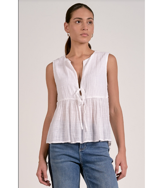 Elan Sleeveless Flyaway Top White
