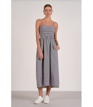 Elan Smock Top Black Seersucker Dress