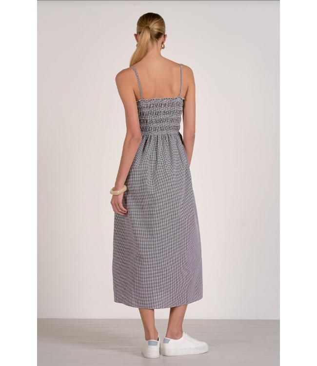 Elan Smock Top Black Seersucker Dress