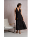 Elan V-Neck Halter Maxi With Tie Waist Black