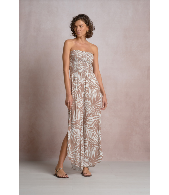 Elan Smocked Strapless Jumper Neutral Bali