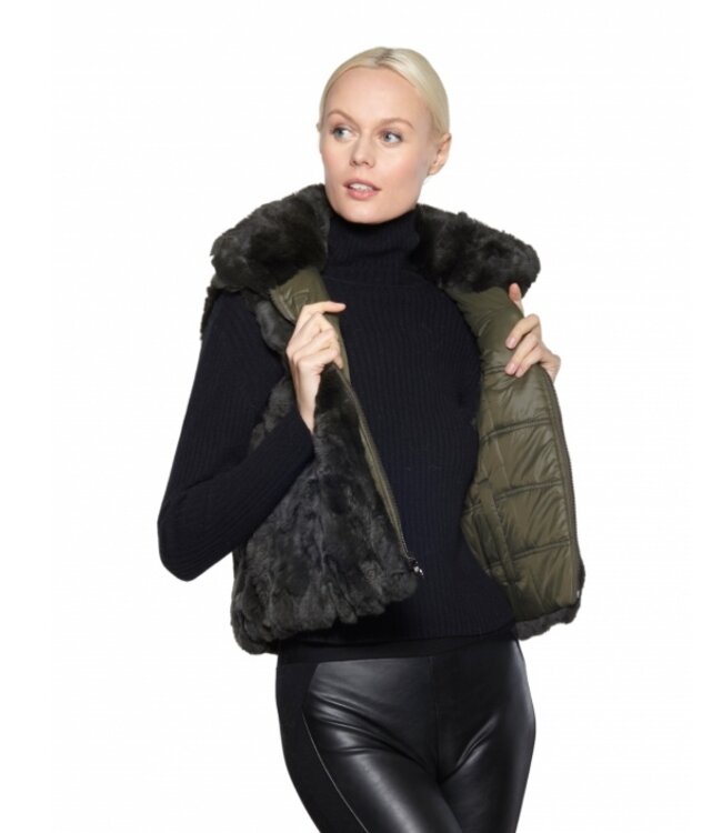 Linda Richards Genuine Rex Rabbit Reversible Vest