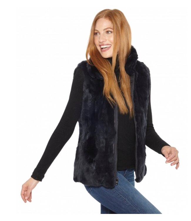 Linda Richards Genuine Rex Rabbit Reversible Vest